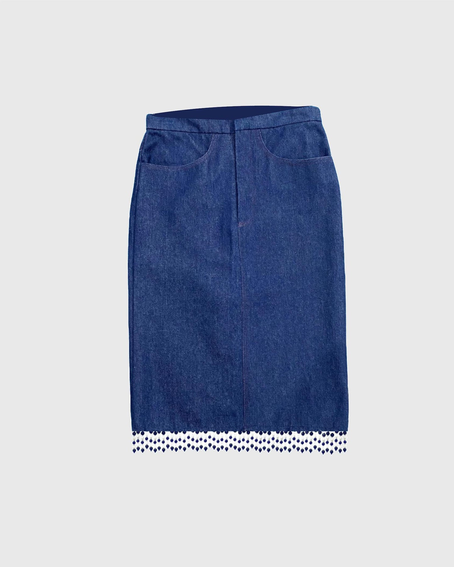 Jean Fringe Skirt