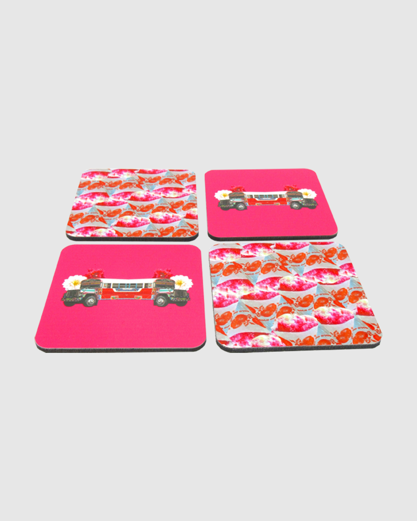 Coaster Set Raspao Diablo Rojo Pink