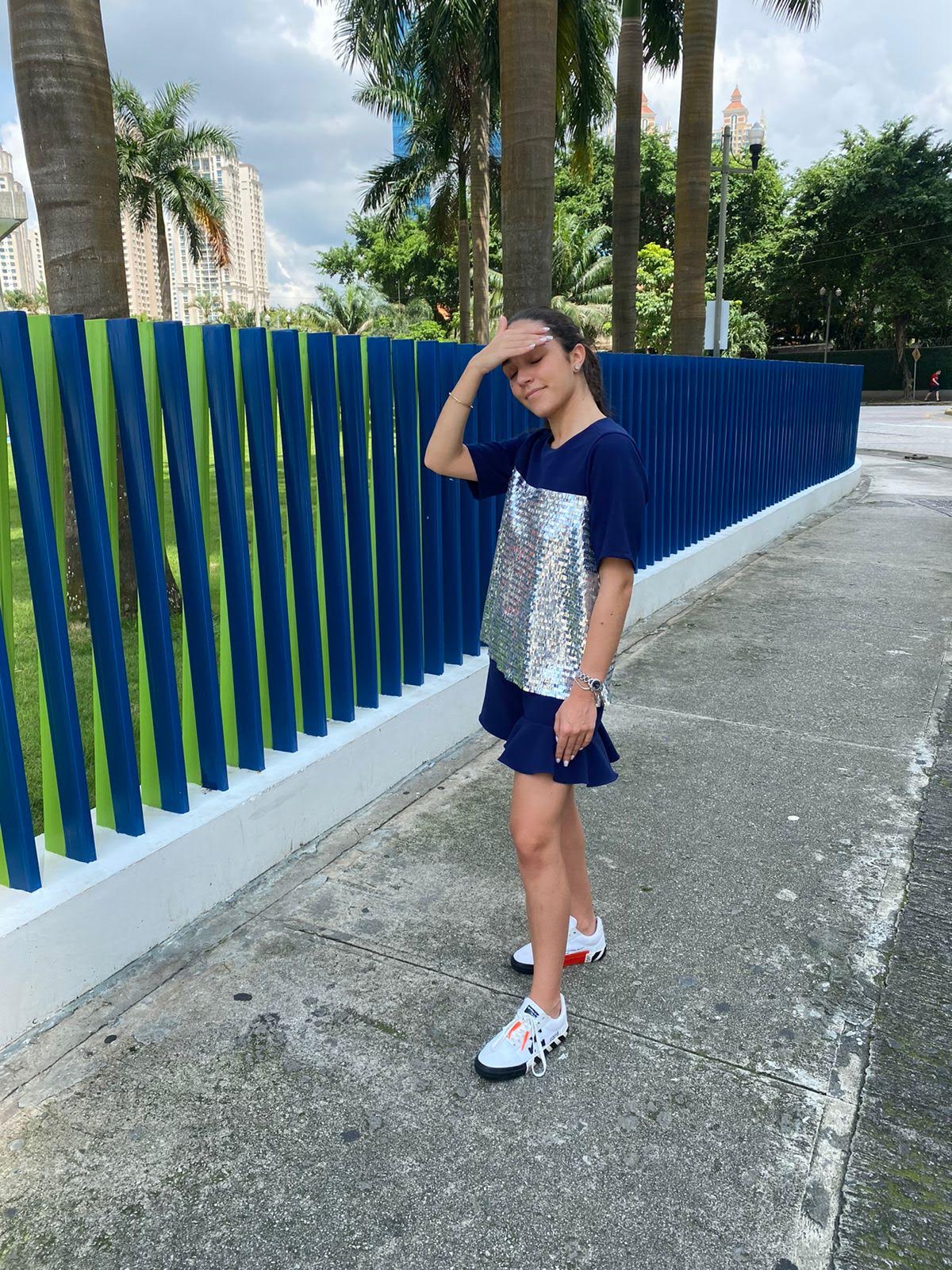 Asymmetrical Blue Short