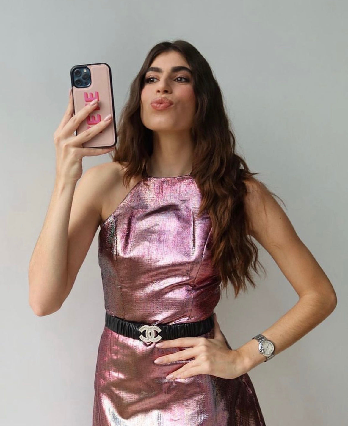 Metallic Pink dress